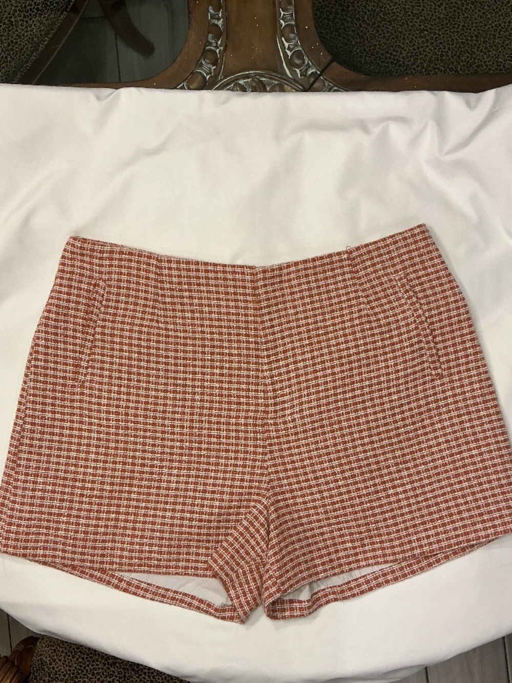 ALTAR'D STATE High Waist Tweed Shorts Plaid Preppy (size: XL)